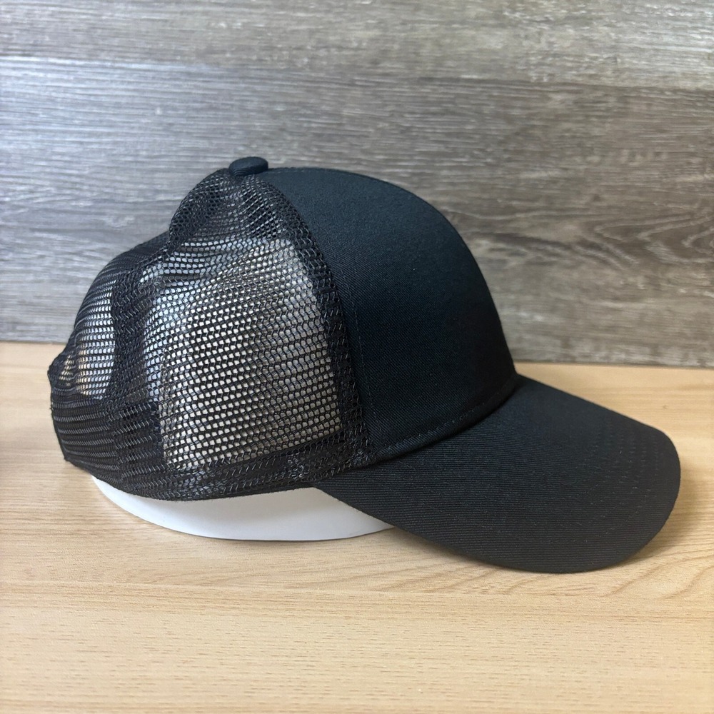 Port Authority Hat Cap Strap Back Black Blank Mesh Back Adjustable - Picture 6 of 9